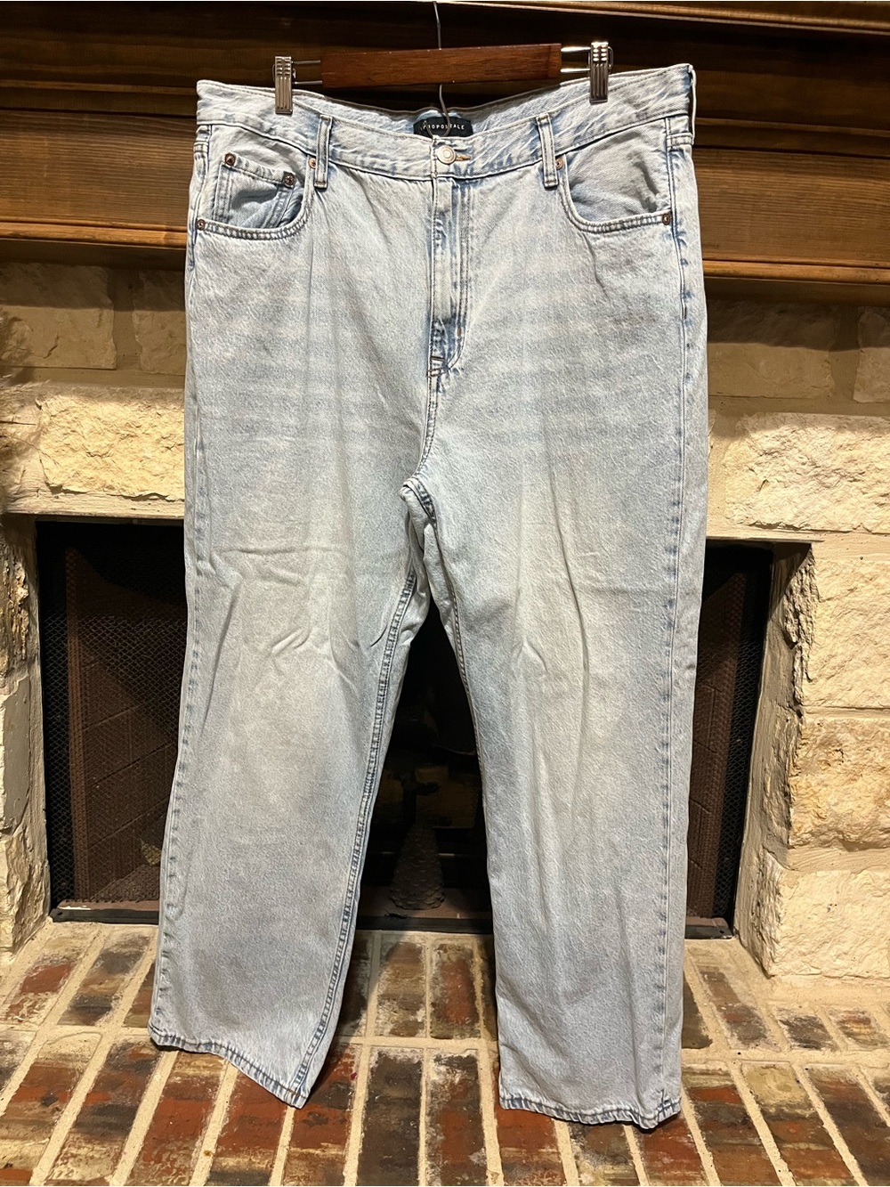 Light Wash High Rise Baggy Denim Jeans Size 18